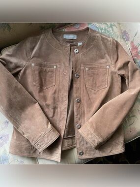 Liz Claiborne Girls' Brown Suede Jean-Style Jacket